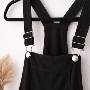 Black Overalls with Silver Buckles